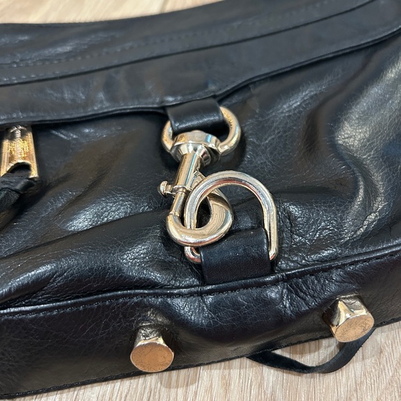 Rebecca Minkoff Black Mini Mac Crossbody Bag with Gold Chain - Picture 6 of 8
